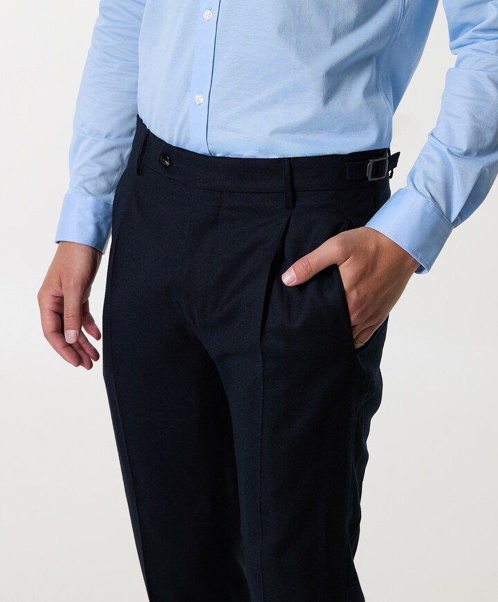 Retrolong pantalon blauw