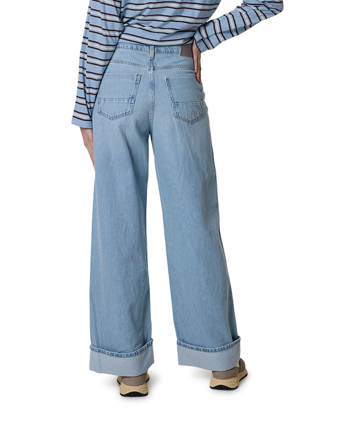 ONLHOPE HW WIDE FOLDUP CRO315 dames jeans blauw