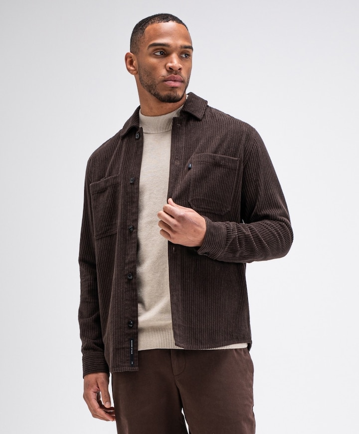 Heren overshirt bruin