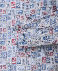 Heren overhemd lange mouw blauw