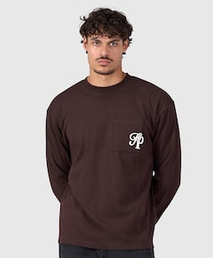 Heren longsleeve bruin