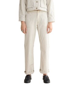 Straight pant Yarn dyed stripe dames jeans ecru