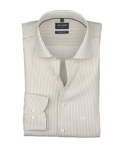 Heren overhemd lange mouw beige