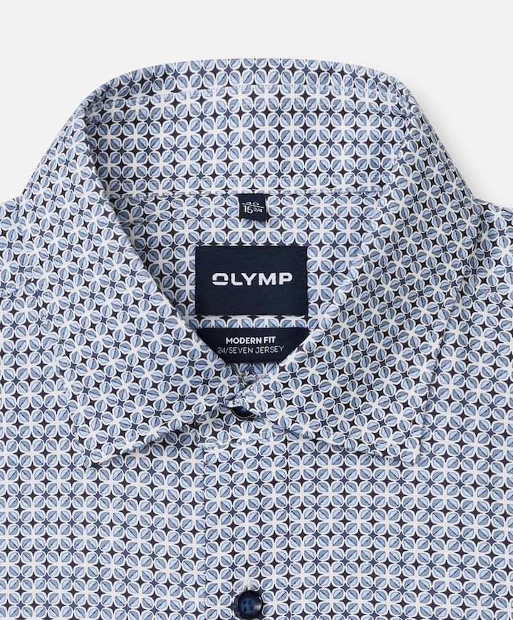 Heren overhemd lange mouw blauw