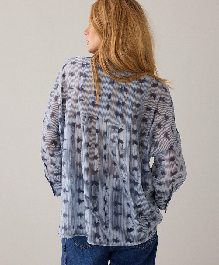 Dames blouse blauw