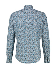 Heren overhemd lange mouw blauw