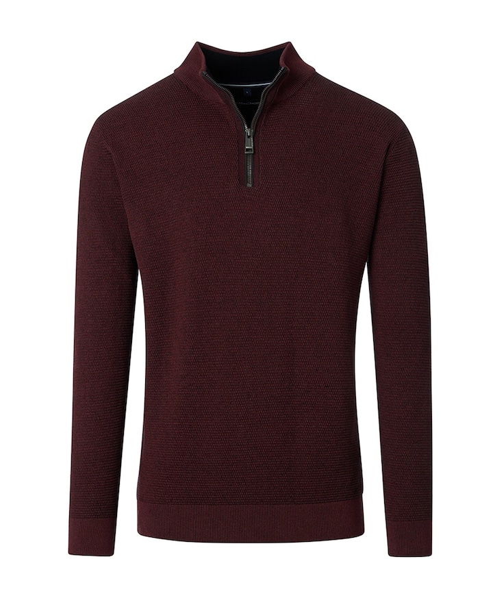 Trui met rits bordeaux