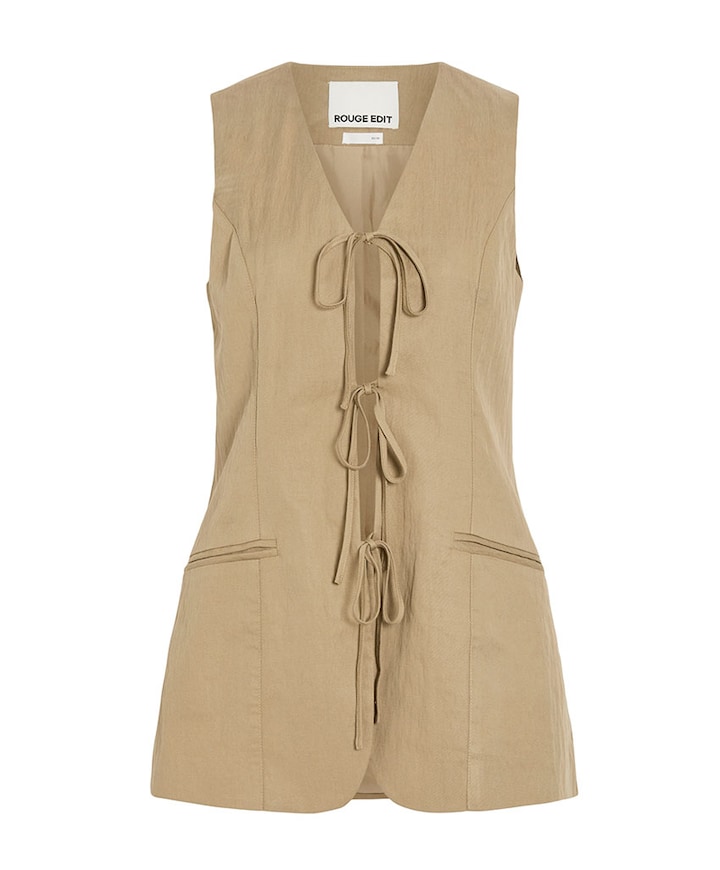 Dames gilet beige