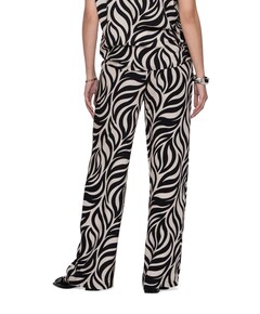 Bi-color dames broek zwart