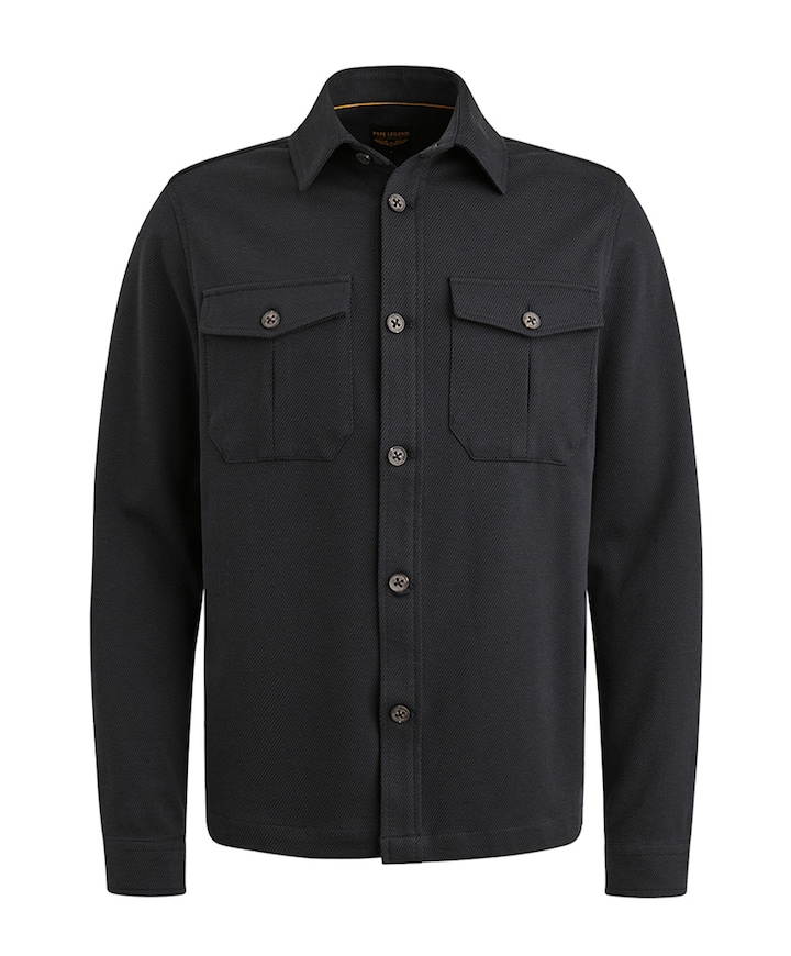 Heren overhemd lange mouw blauw