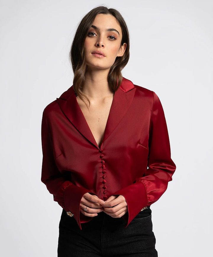 Dames blouse bordeaux