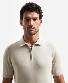 Heren polo beige