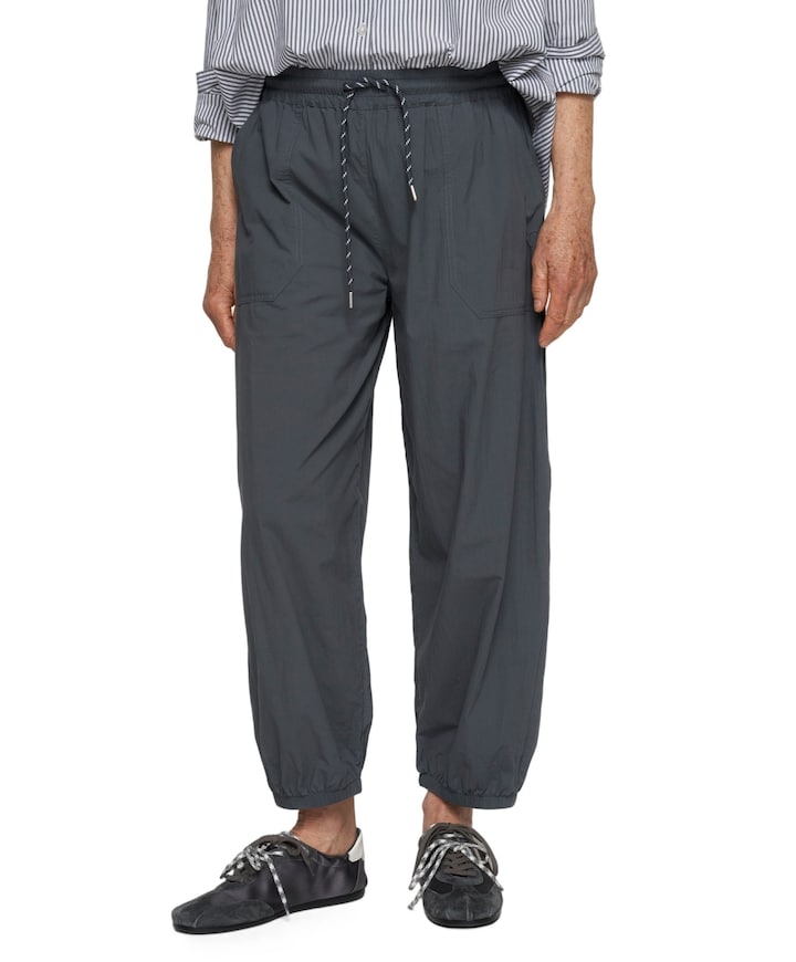crinkle jogger dames broek grijs