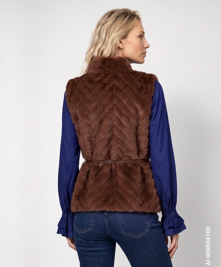 Dames gilet bruin