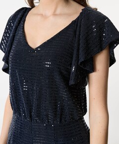 Overall Lang 1/2 Arm dames jumpsuit blauw